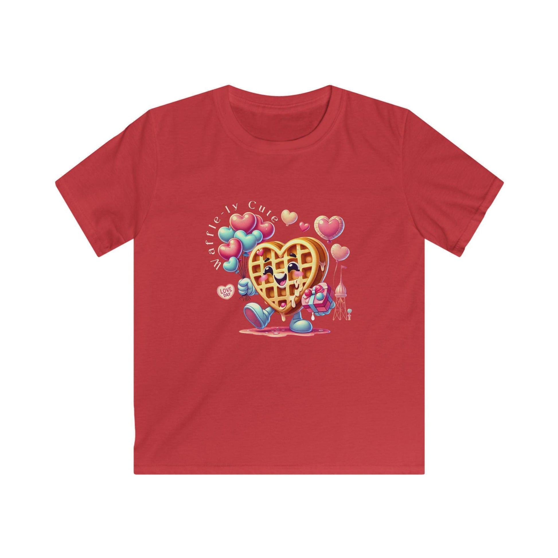 🧇 Waffle-ly Cute! 💖 Kids Softstyle Tee ✨ Spread the love this Valentine's Day! - Whippie's