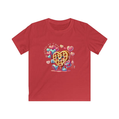 🧇 Waffle-ly Cute! 💖 Kids Softstyle Tee ✨ Spread the love this Valentine's Day! - Whippie's