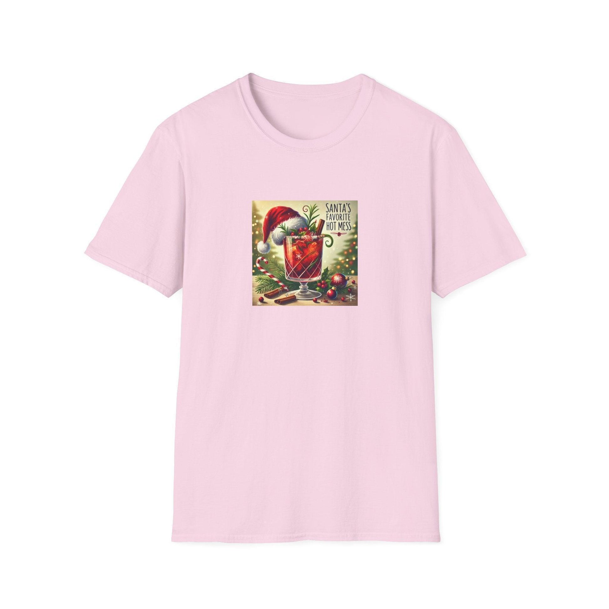 Santa's Favorite Hot Mess 🎅🎄🍹 - Unisex Softstyle T-shirt - Whippie's
