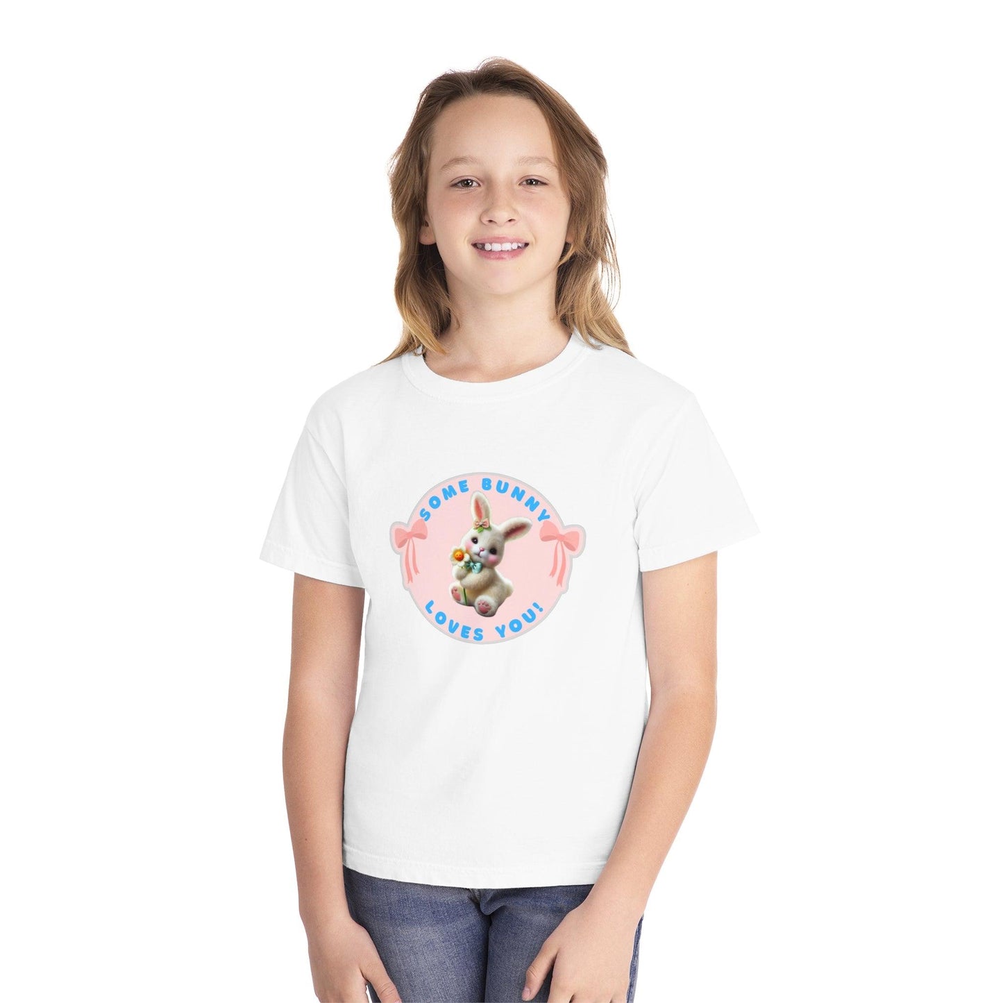 Some Bunny Loves You Youth Midweight Tee - Hop into Easter with Adorable Style! 🐰💖 - Whippie's