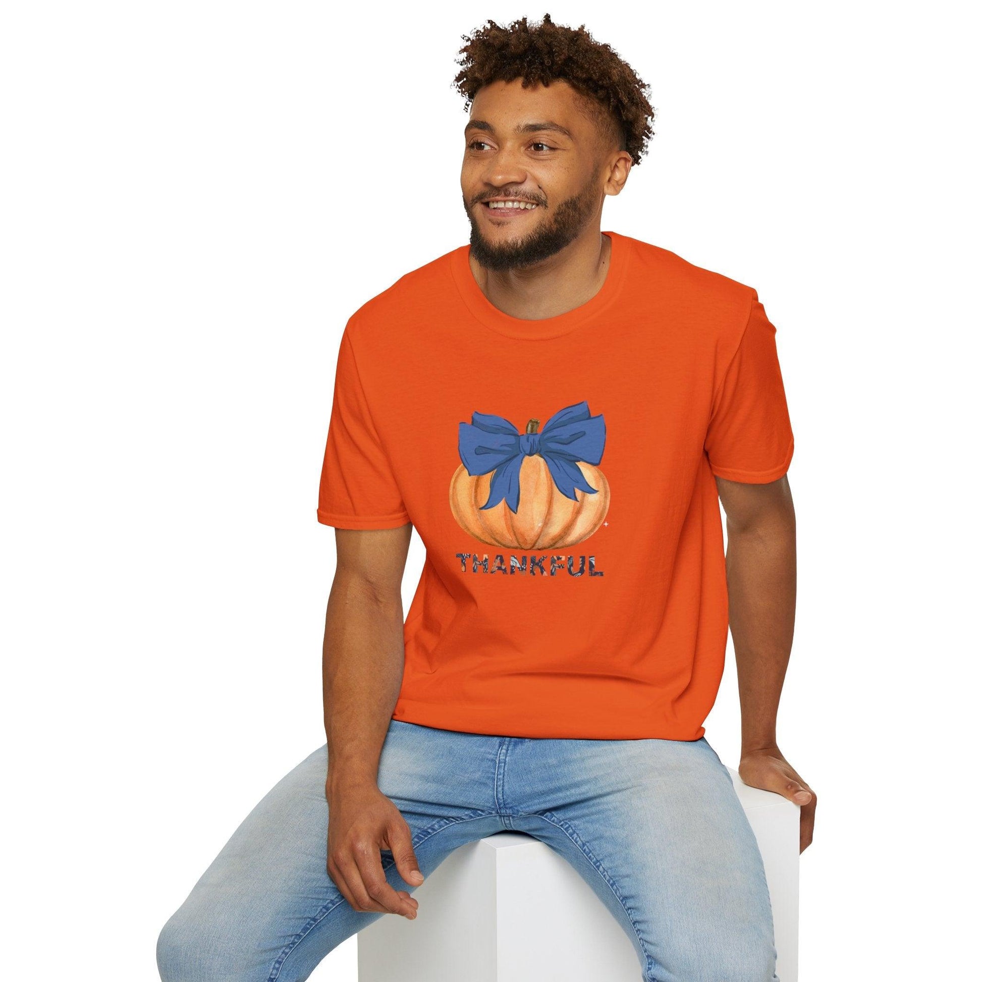 Thankful Pumpkin Tee - A Heart Full of Gratitude! 🧡💙 Unisex Tee - Whippie's