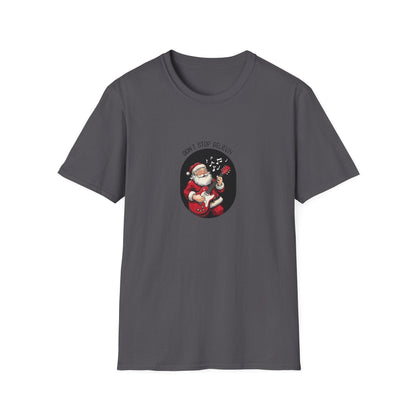 Don't Stop Believin': Santa's Rockin' Christmas Cheer! 🎅🎸🎄 - Unisex Softstyle T-shirt - Whippie's