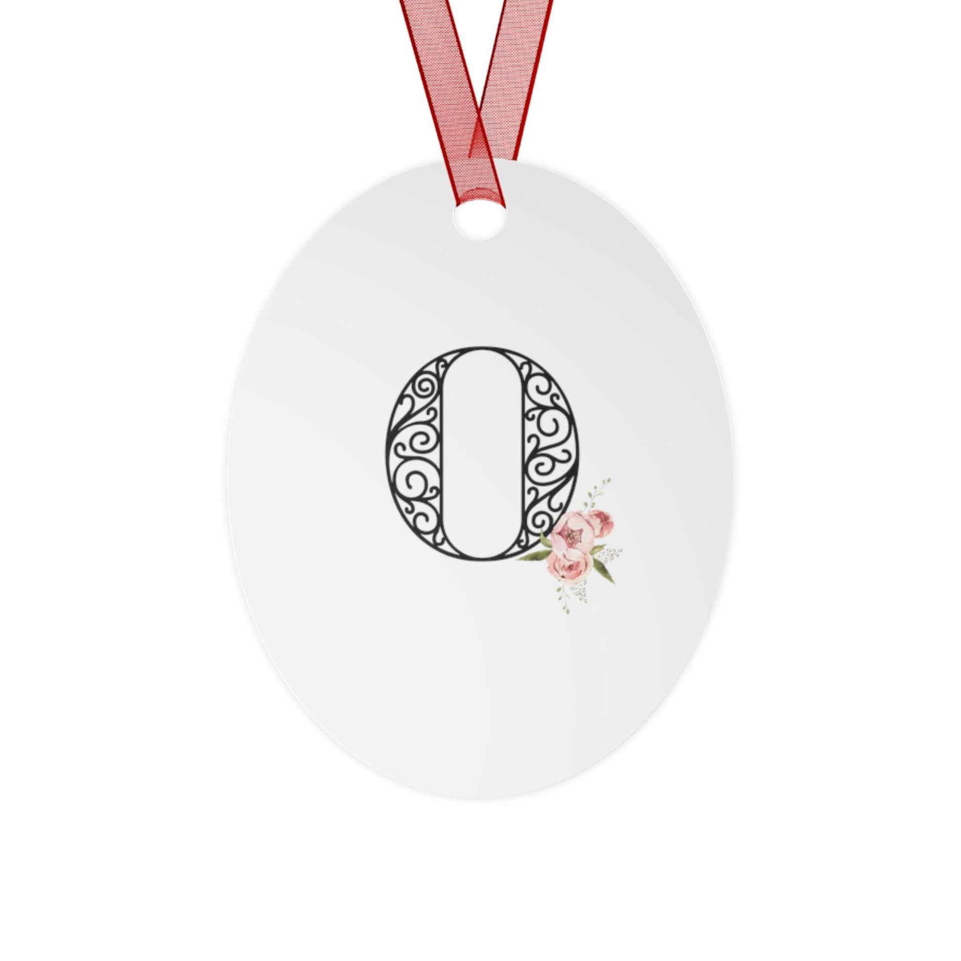 Floral Letters: Letter O - Metal Christmas Ornament - Whippie's