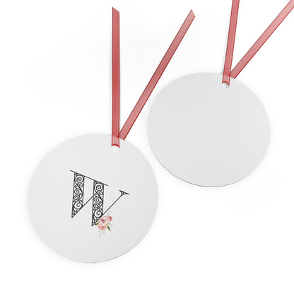 Floral Letters: Letter W - Metal Christmas Ornament - Whippie's