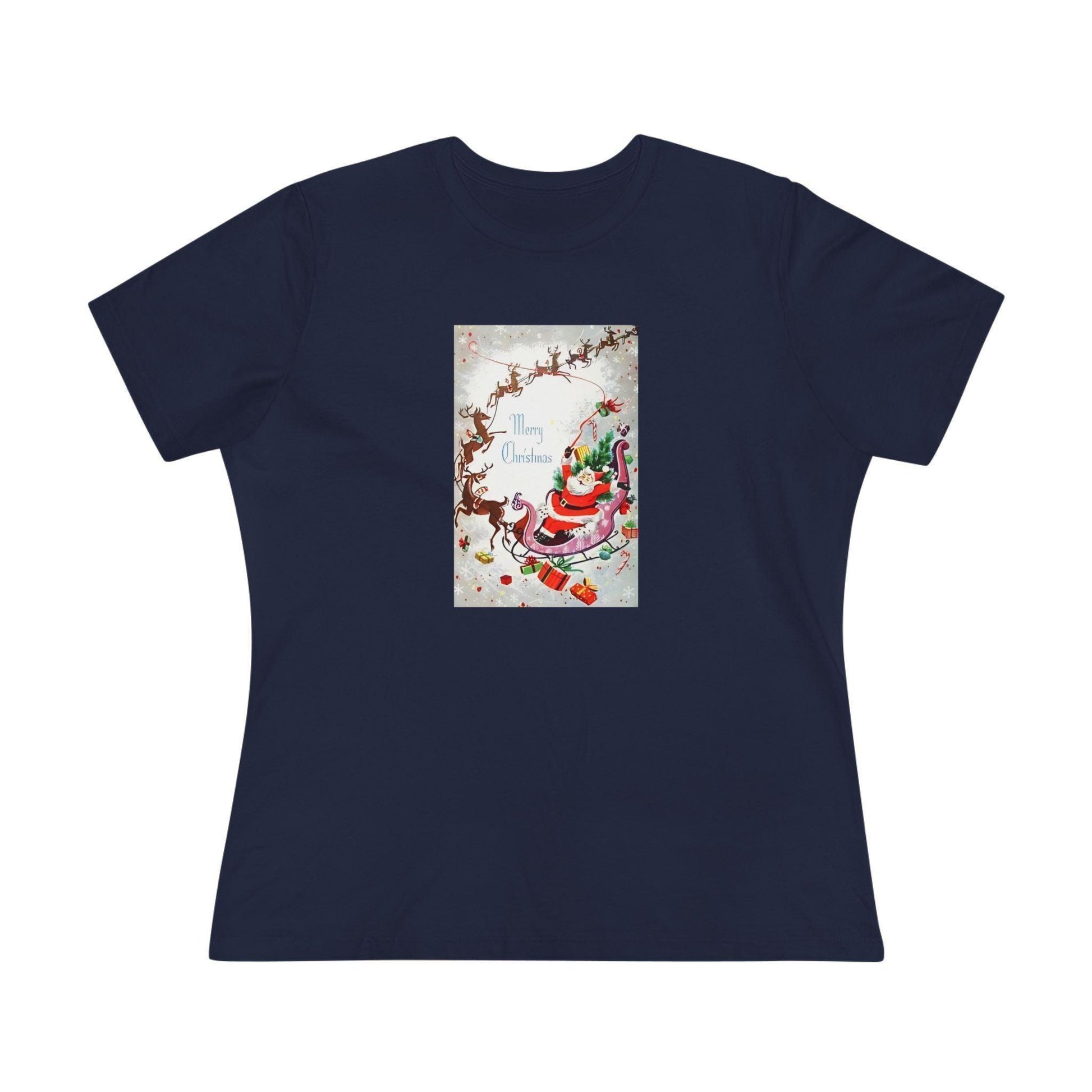 Merry Christmas - Santa and His Sleigh - Women's Tee - Whippie's