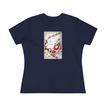 Merry Christmas - Santa and His Sleigh - Women's Tee - Whippie's