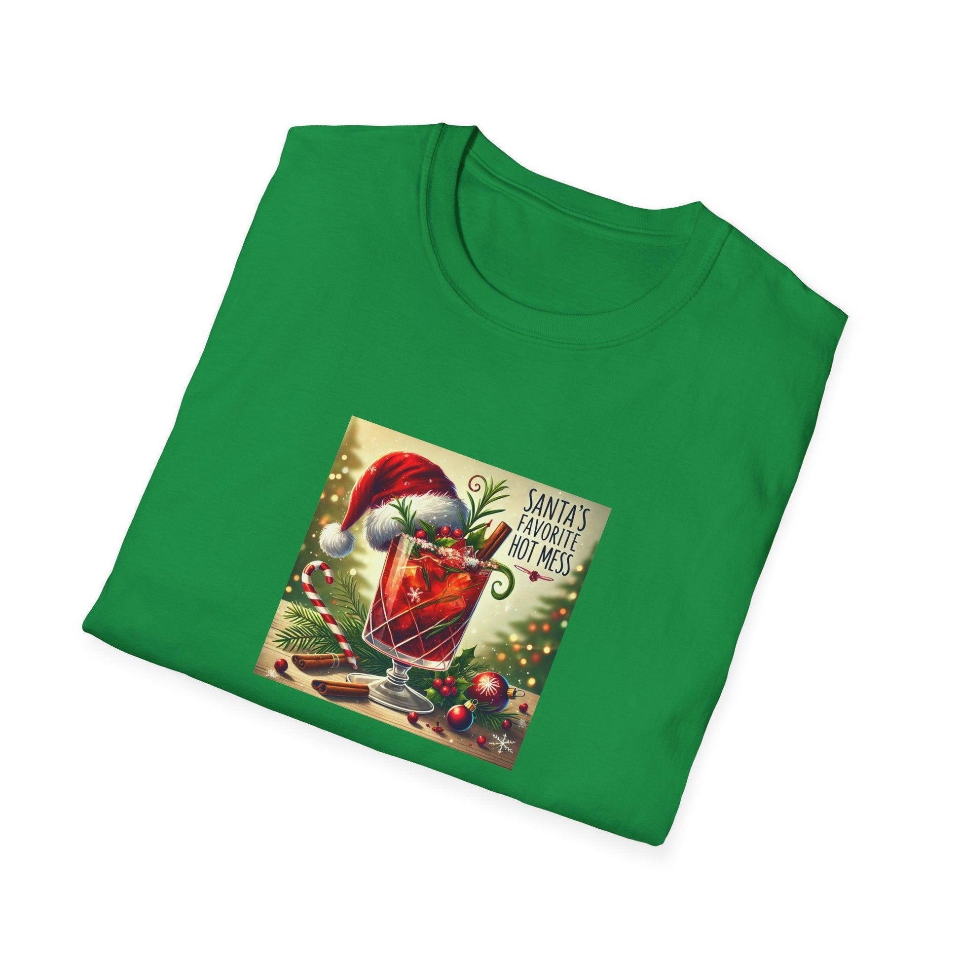 Santa's Favorite Hot Mess 🎅🎄🍹 - Unisex Softstyle T-shirt - Whippie's