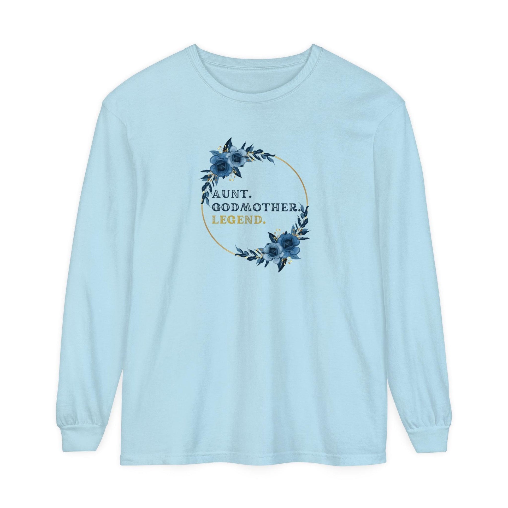 💐 Aunt. Godmother. Legend. Unisex Garment-Dyed Long Sleeve T-Shirt 👑 - Whippie's