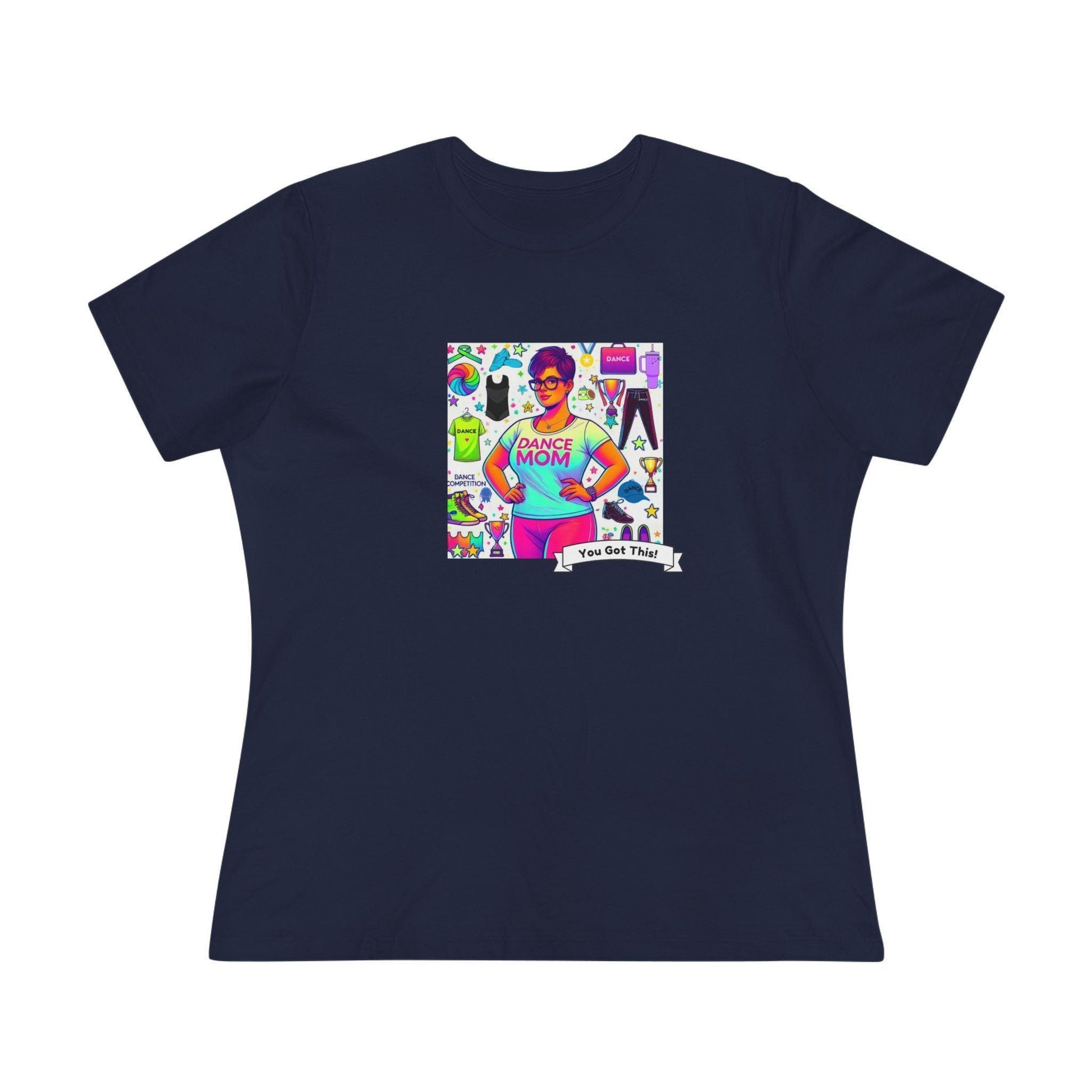 Dance Mom: "You've Got This" - Brunette with Glasses Mom - Short Hair - Boy Dancer - Women's Softsyle Tee - Whippie's