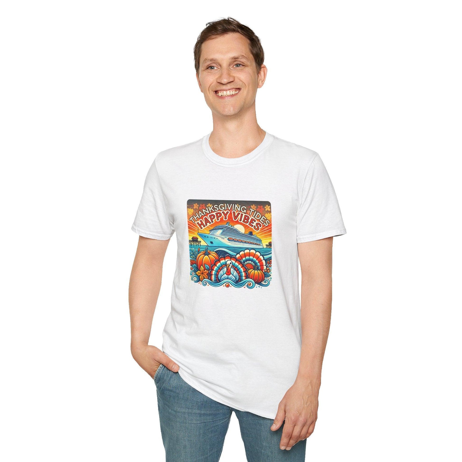 Thanksgiving Tides, Happy Vibes - Unisex T-Shirt - Whippie's