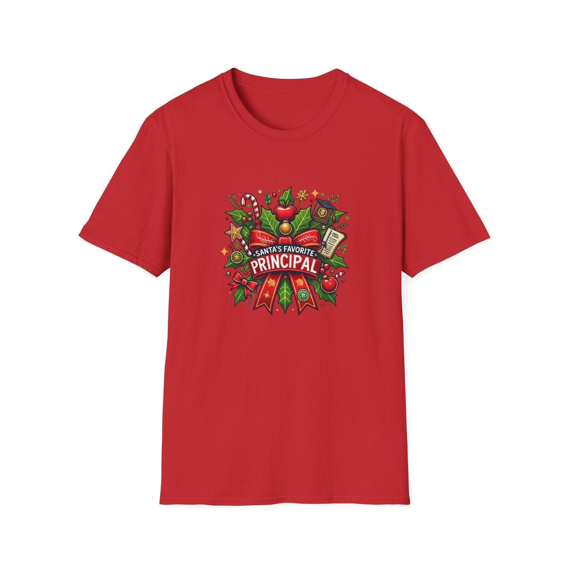 Santa's Favorite School Principal Unisex Tee 🍎🎅 - Whippie's