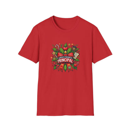 Santa's Favorite School Principal Unisex Tee 🍎🎅 - Whippie's