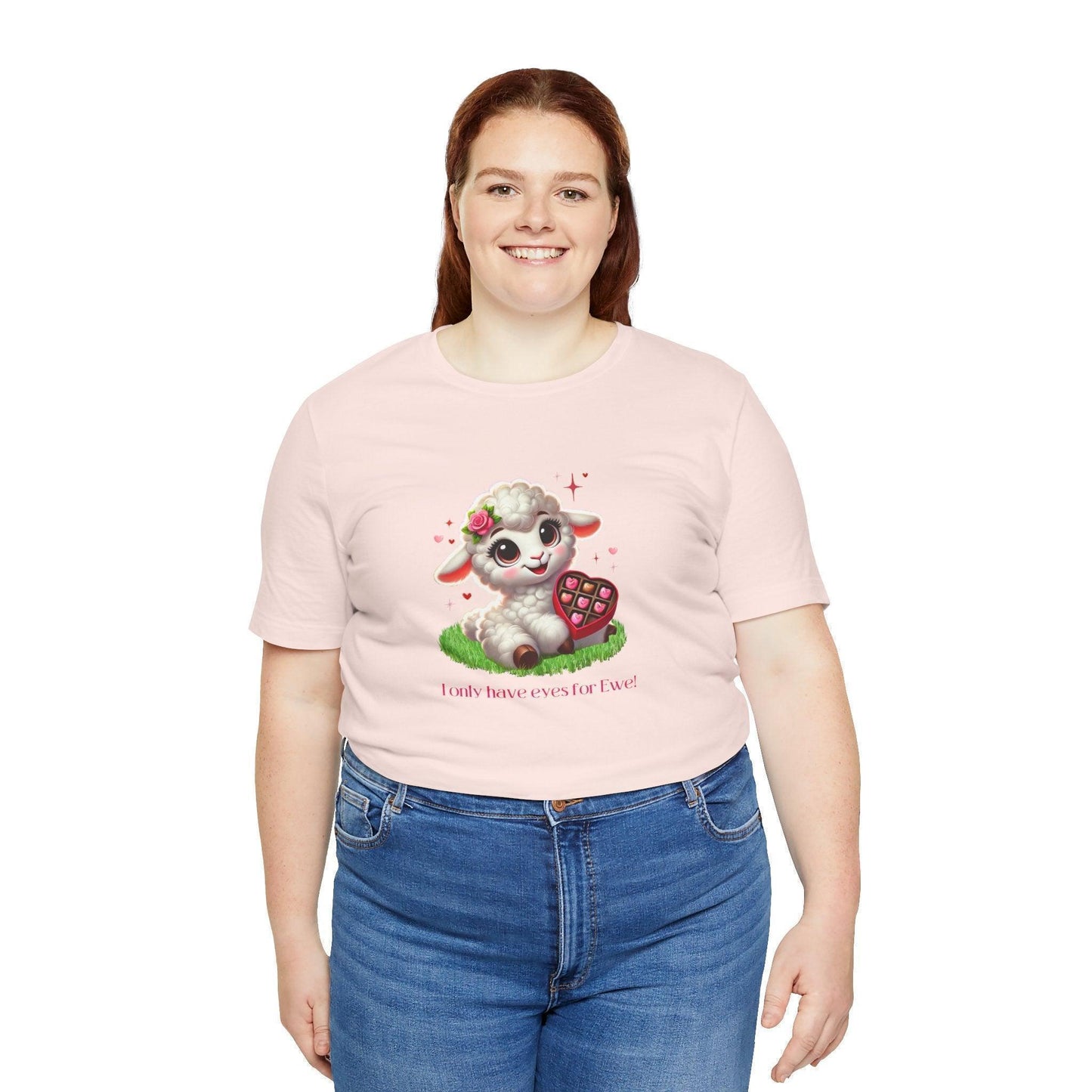 💖 I Only Have Eyes for Ewe! 🐑 Unisex Jersey Tee ✨ Spread the love this Valentine's Day! - Whippie's