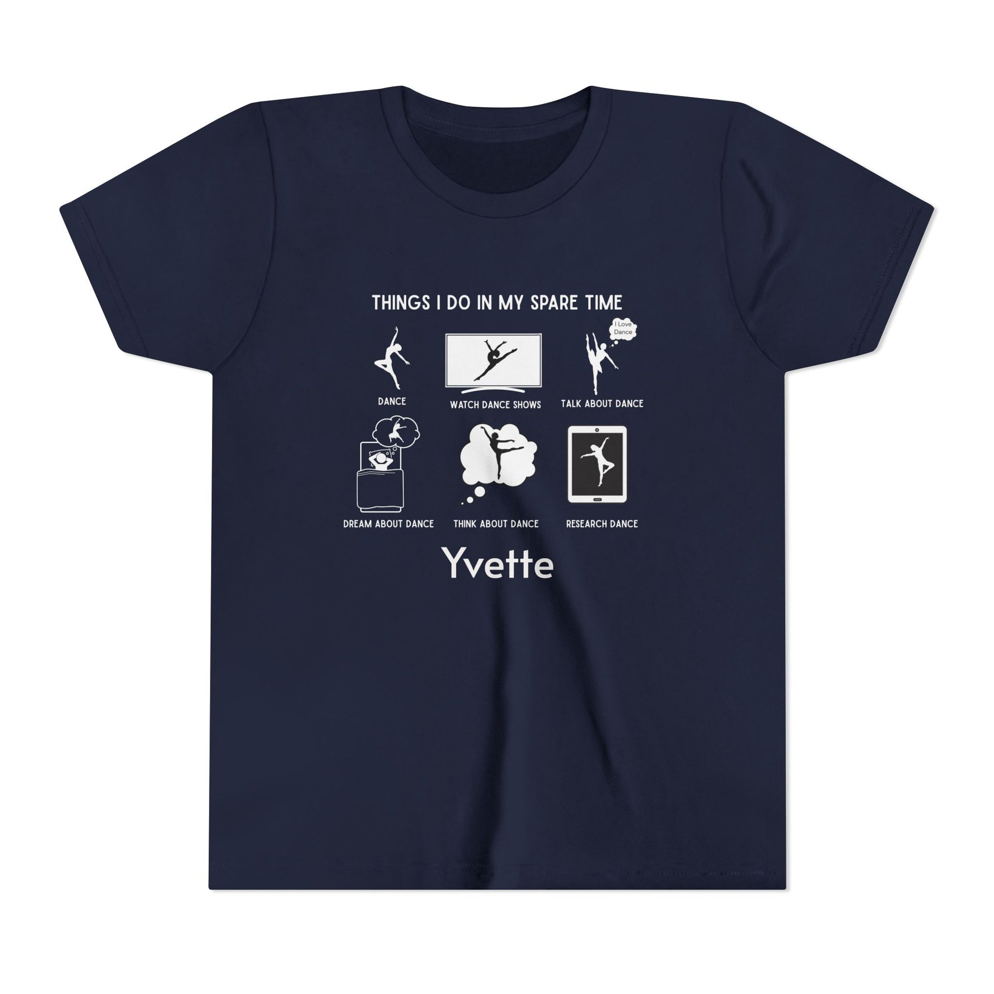 My Spare Time = Dance Time - Female Dancer - Youth Tee - Personalizable - Whippie's