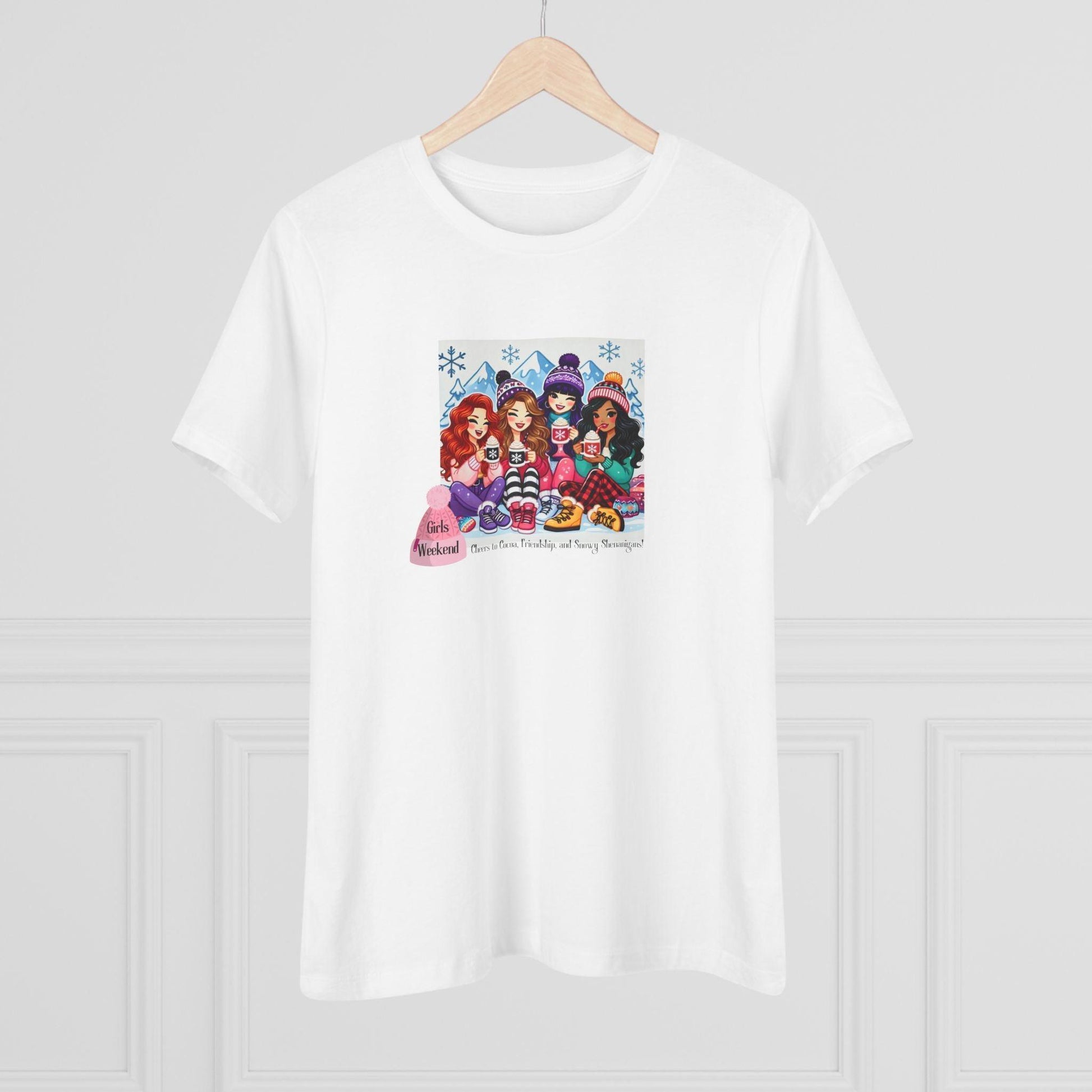 Girls Weekend Cheers to Cocoa, Friendship, and Snowy Shenanigans! - Women's Softstyle Tee - Whippie's