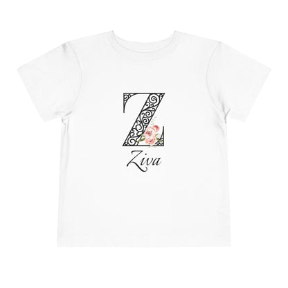 Floral Letter: Letter Z - Peony Toddler Tee - Personalizable - Whippie's