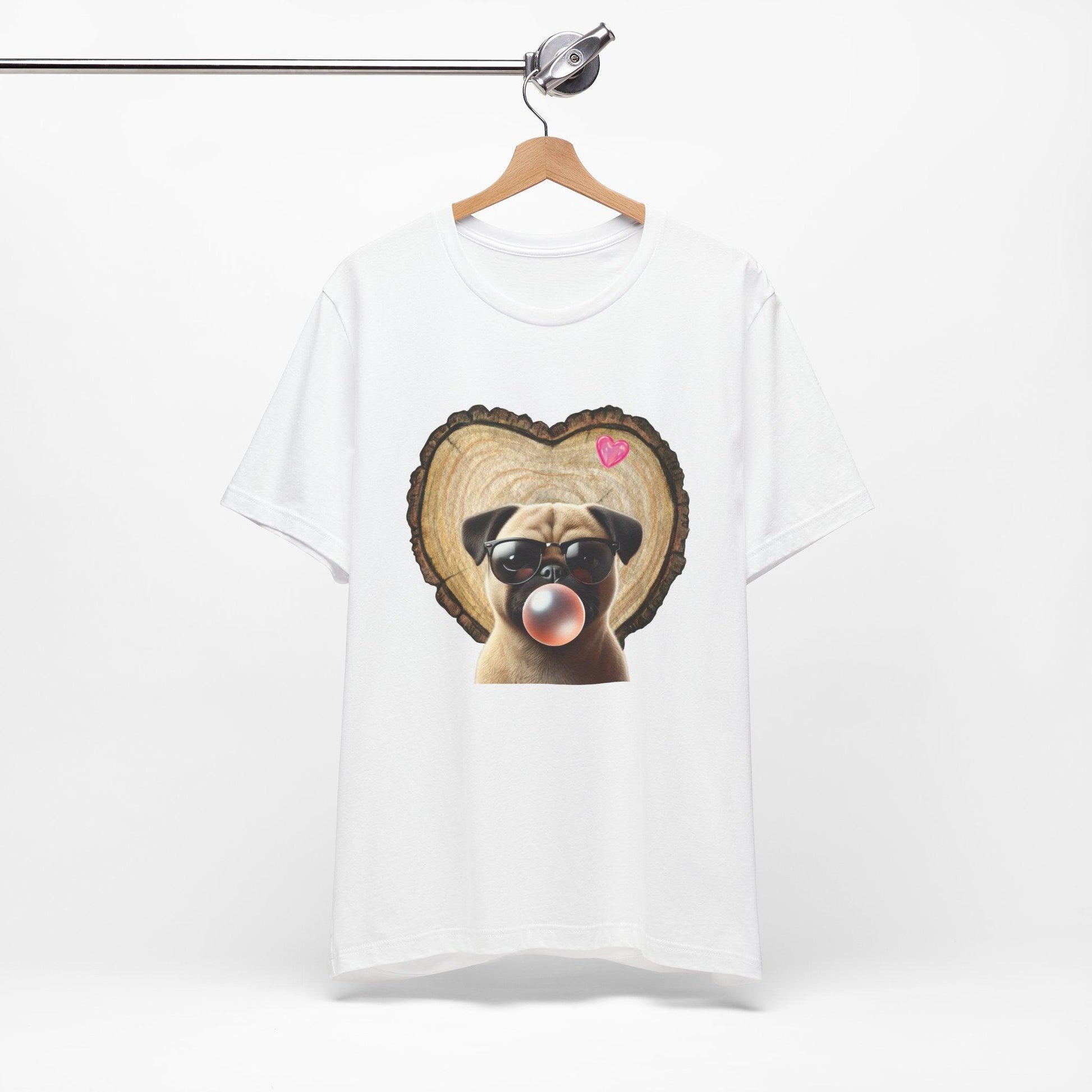 Pug Love - Unisex Jersey Tee - 🐶💕 Spread the Love with a Bubbly Pug! 💕🐶 - Whippie's
