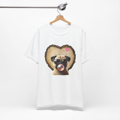 Pug Love - Unisex Jersey Tee - 🐶💕 Spread the Love with a Bubbly Pug! 💕🐶 - Whippie's