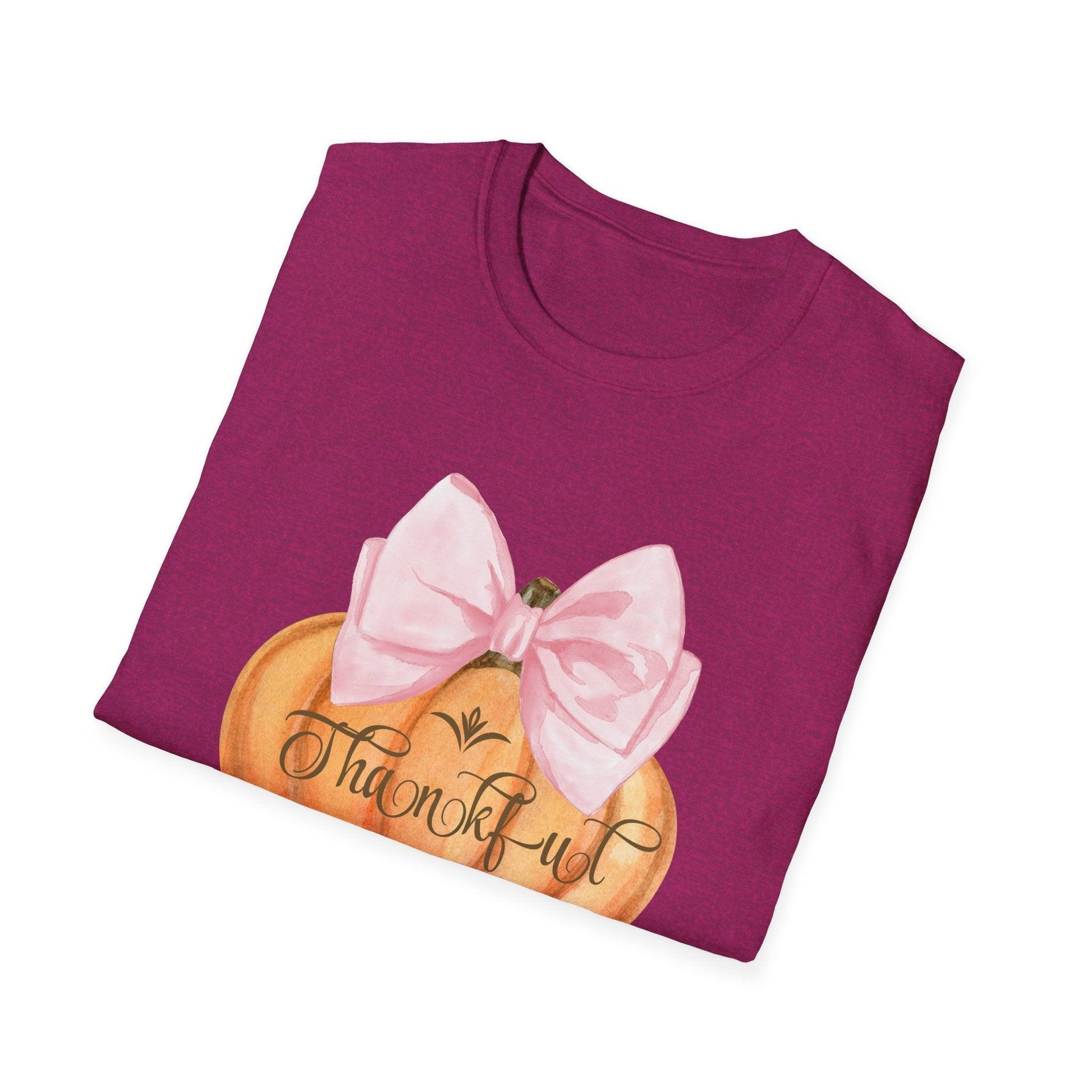 Thankful Pumpkin - A Heart Full of Gratitude! 🧡🎀 Unisex Tee - Whippie's