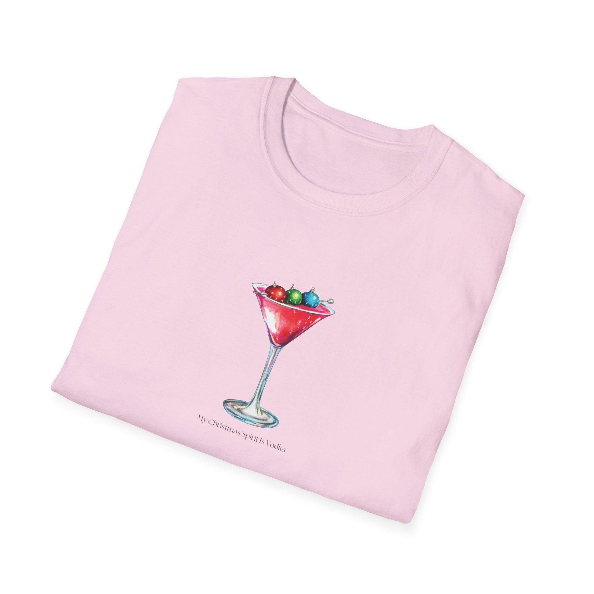 My Christmas Spirit is Vodka 🍸🎄 - Unisex Softstyle T-shirt - Whippie's