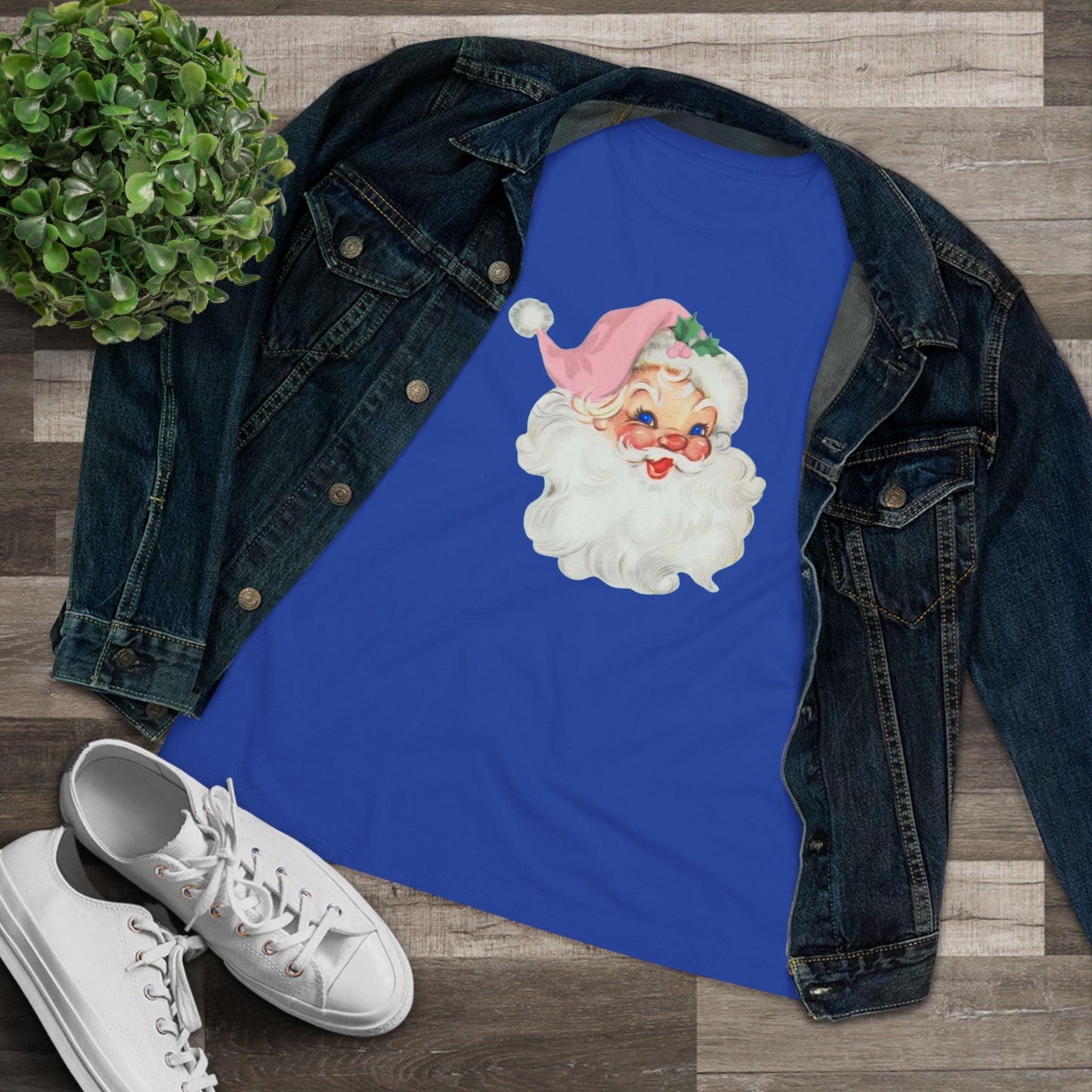 Blue-Eyed Santa Tee - Santa's Got the Blues (and We Love It!) 💙🎅 - Women's Softstyle Tee - Whippie's