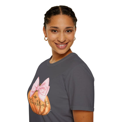 Thankful Pumpkin - A Heart Full of Gratitude! 🧡🎀 Unisex Tee - Whippie's