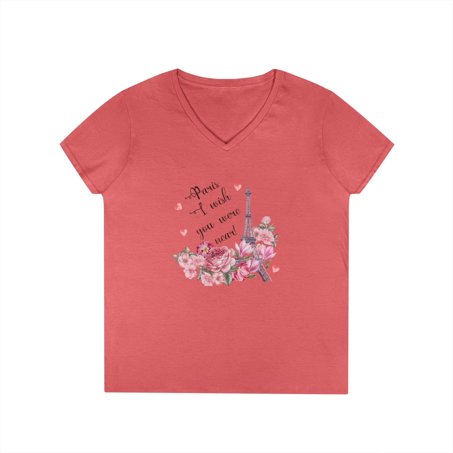 Paris, I Wish You Were Near! Women's V-neck Tee - Whippie's