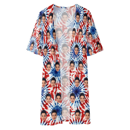 Women's Half Sleeve Kimono Cardigan - Personalizable with Your Photo