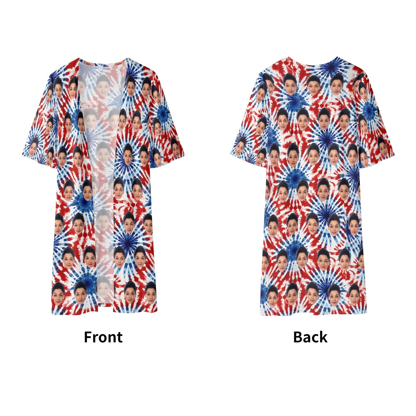 Women's Half Sleeve Kimono Cardigan - Personalizable with Your Photo
