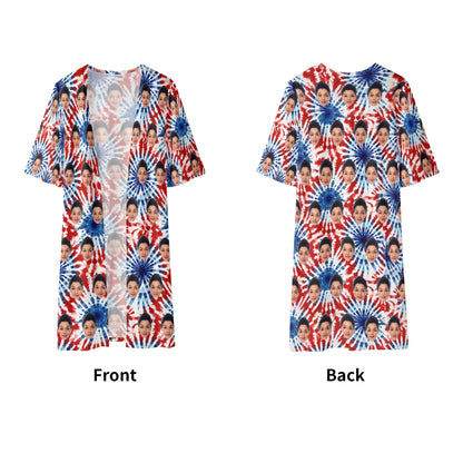 Women's Half Sleeve Kimono Cardigan - Personalizable with Your Photo