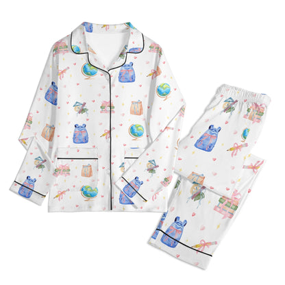 Back to School Adventures Kids Pajama Set with Pockets