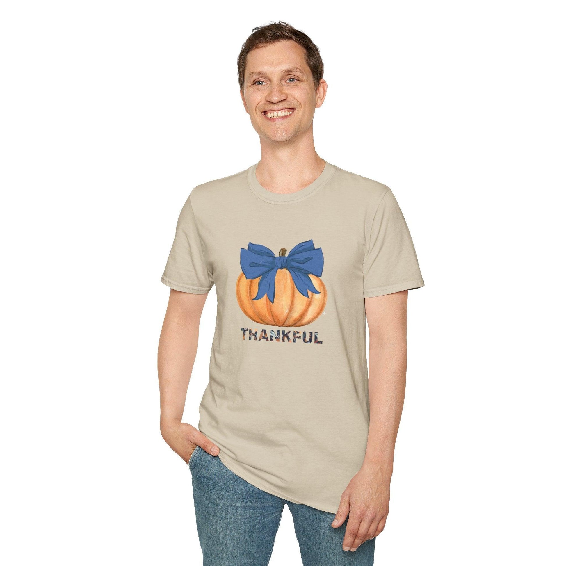 Thankful Pumpkin Tee - A Heart Full of Gratitude! 🧡💙 Unisex Tee - Whippie's