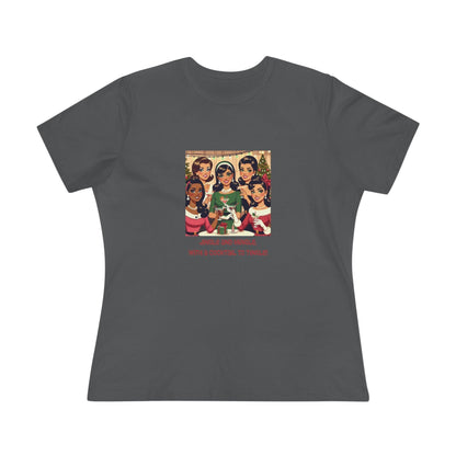 Holiday Friends Sipping Cocktails - Women's Softstyle Tee - Whippie's
