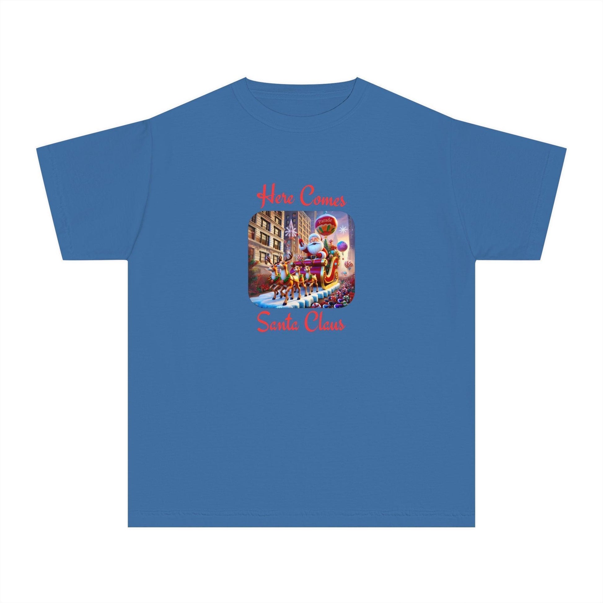 🎅 Here Comes Santa Claus 🎄 Youth Midweight Tee ✨ - Whippie's