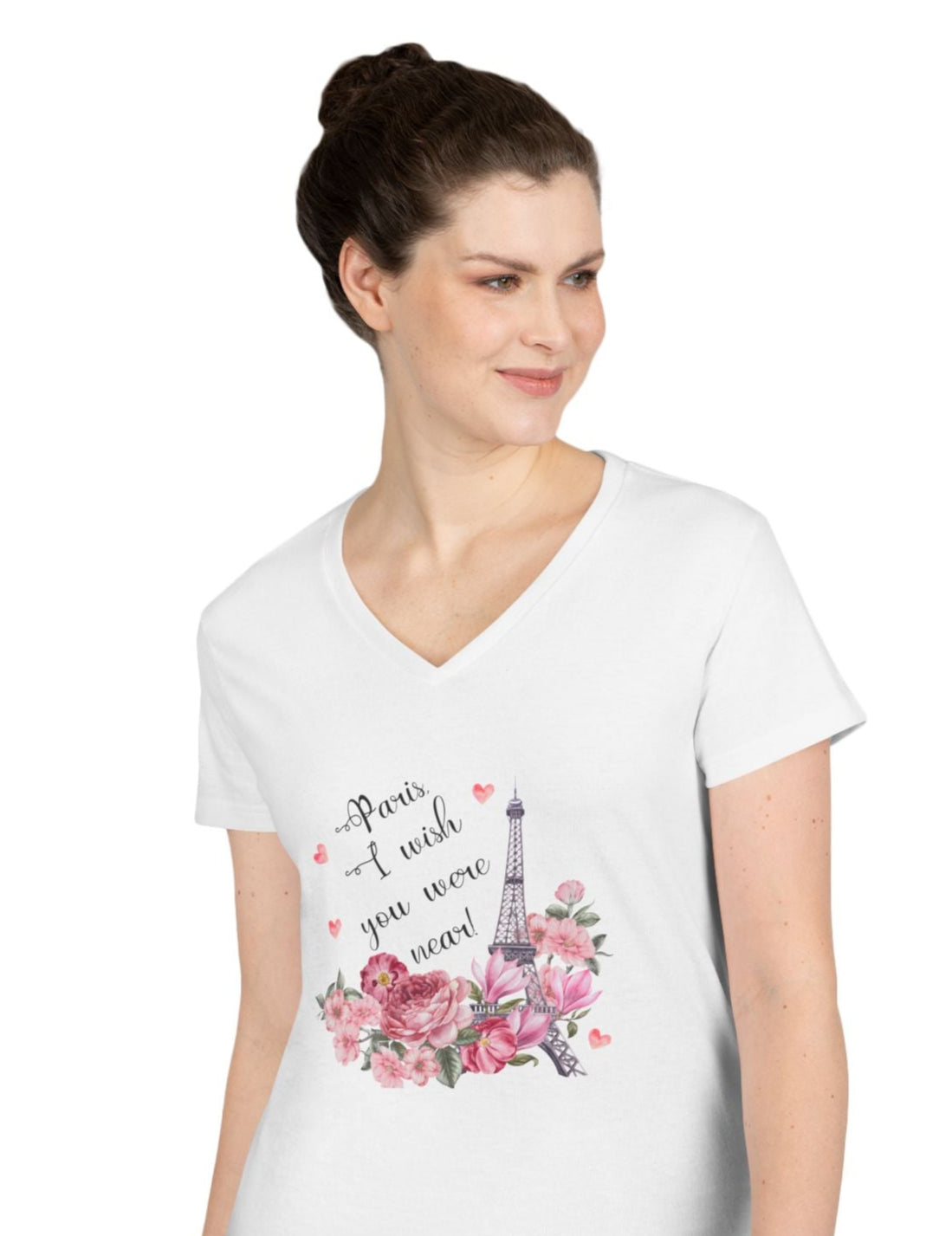 Paris, I Wish You Were Near! Women's V-neck Tee - Whippie's