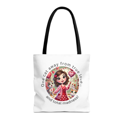 😻 One Cat Away From True Love... Tote Bag ✨ Purr-fectly practical and oh-so-stylish! - Whippie's
