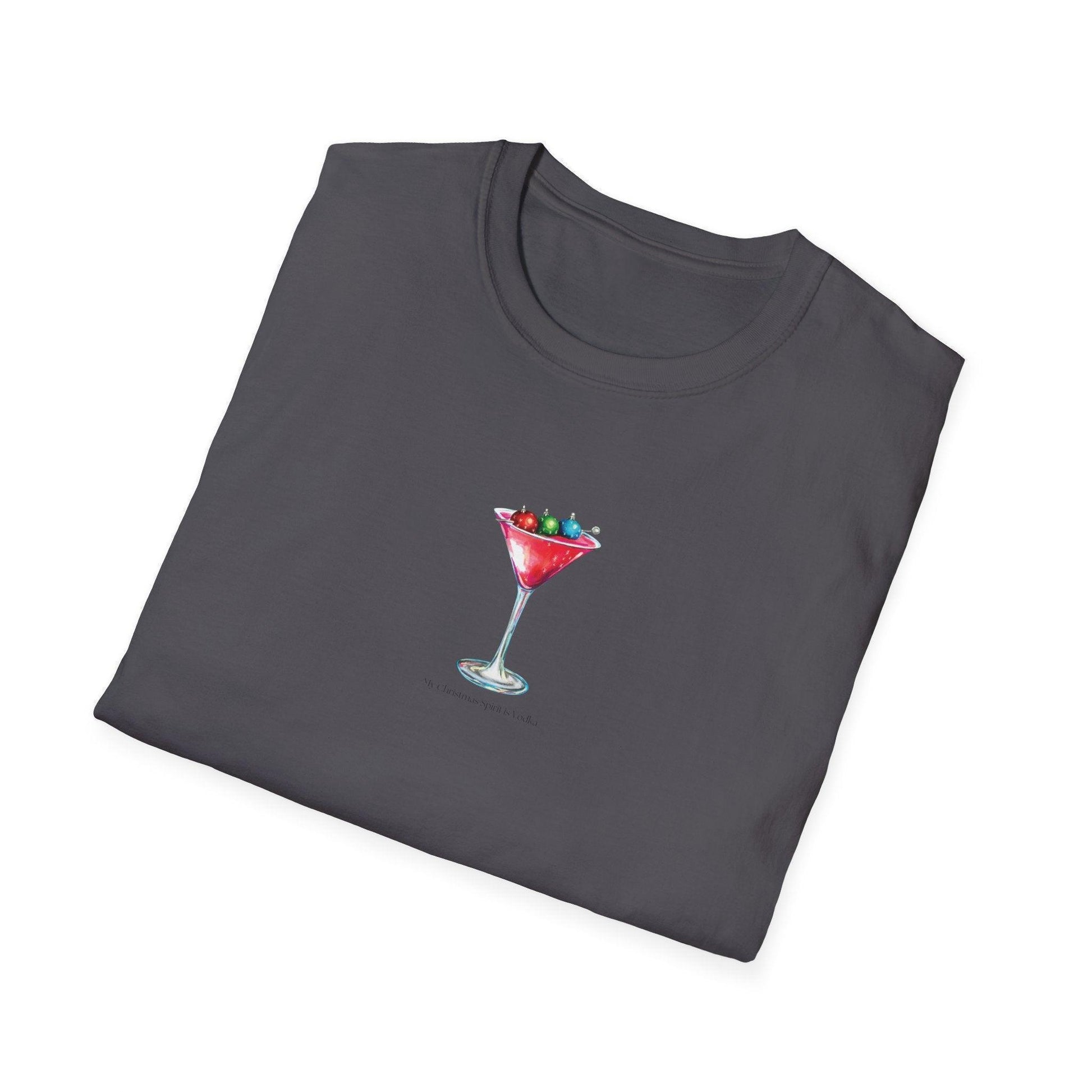 My Christmas Spirit is Vodka 🍸🎄 - Unisex Softstyle T-shirt - Whippie's