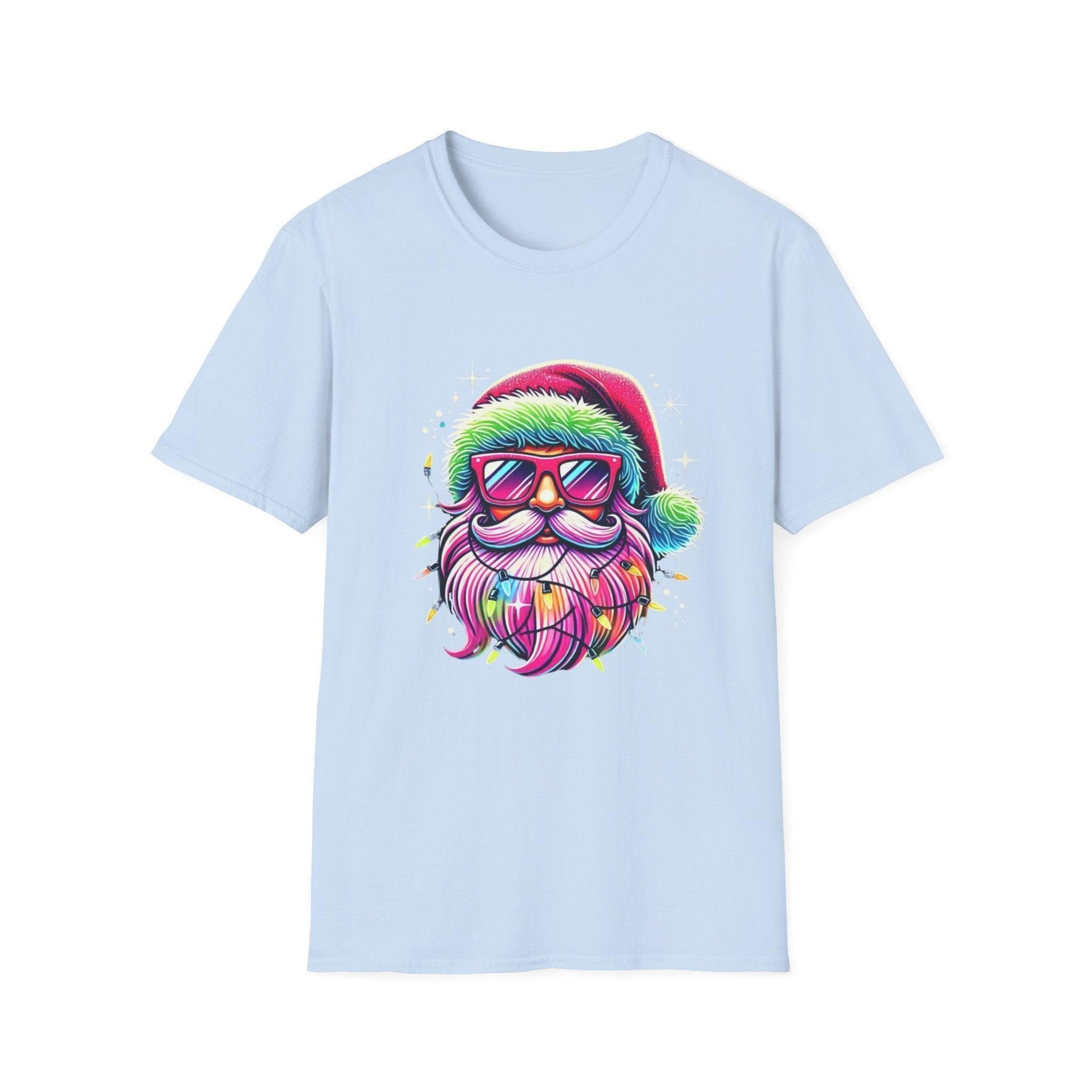 Shine Bright Like Santa! 🎅🎄🌈✨ - Unisex Softstyle T-shirt - Whippie's