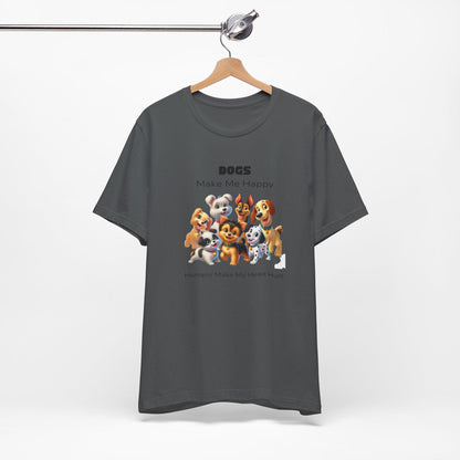 🐶 Dogs Make Me Happy 😊 Unisex Jersey Tee ✨ Pawsitive vibes only! 🐾 - Whippie's