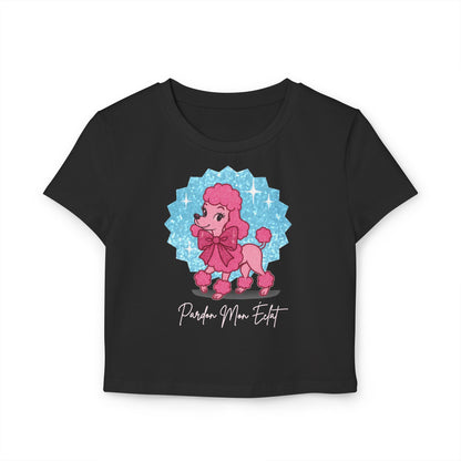 Pardon Mon Éclat (Excuse My Sparkle) Pink Poodle Women's Baby Tee - Whippie's