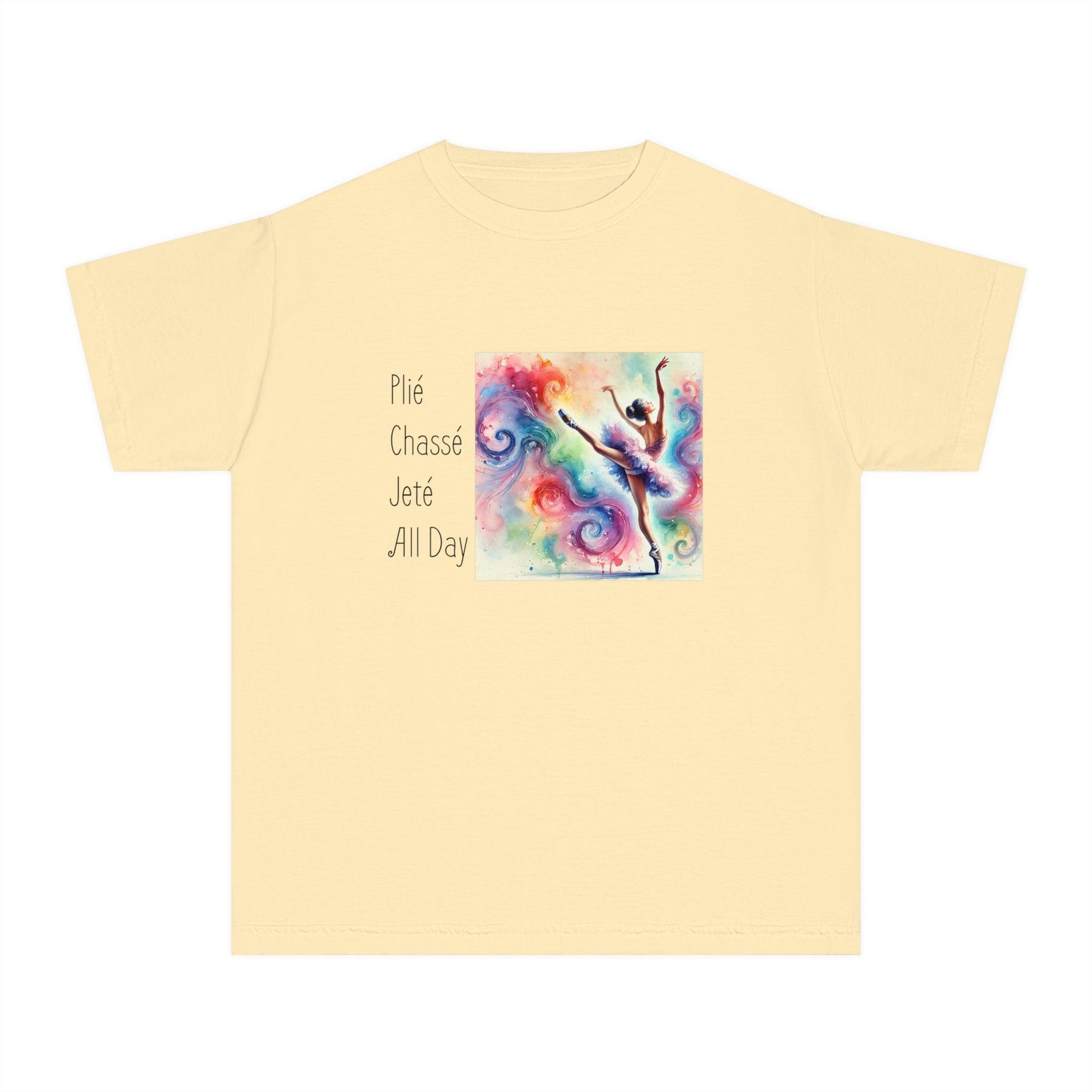🩰 Plié Chassé Jeté All Day 💃 Youth Midweight Tee ✨ - Whippie's