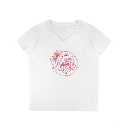Happy Mother's Day Peonies V-Neck T-Shirt - Whippie's