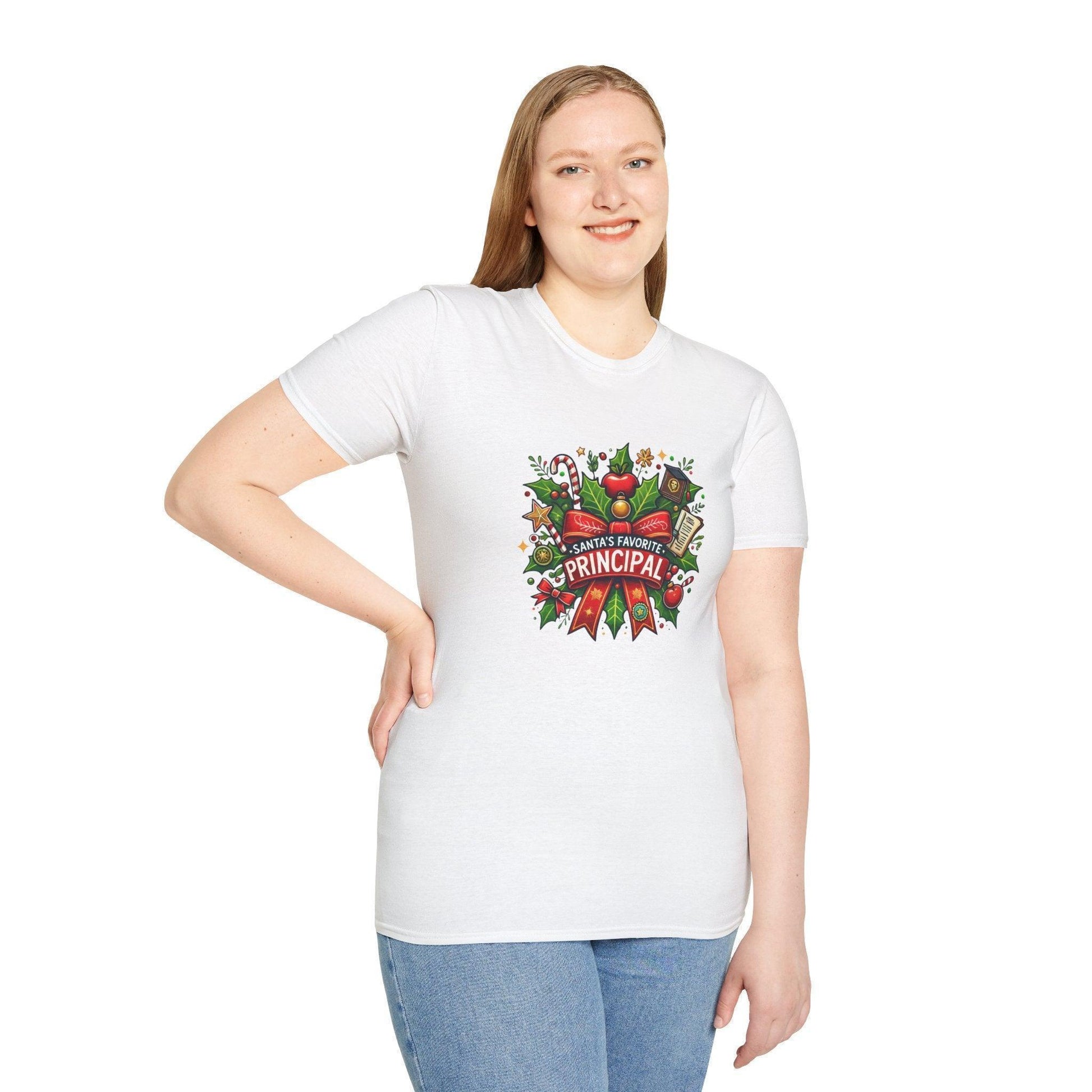 Santa's Favorite School Principal Unisex Tee 🍎🎅 - Whippie's