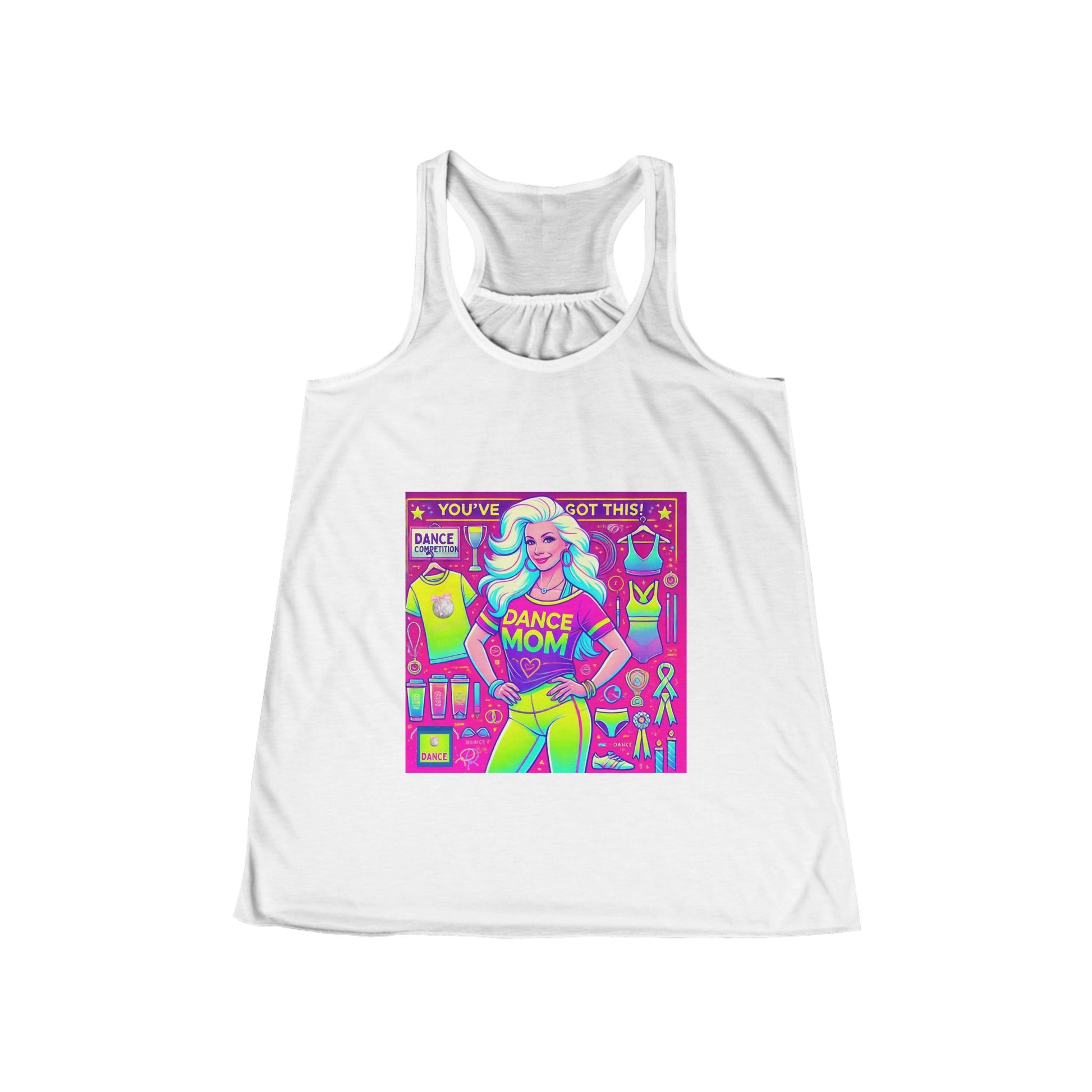 Dance Mom: You've Got This - White Haired Mom Flowy Racerback Tank - Whippie's