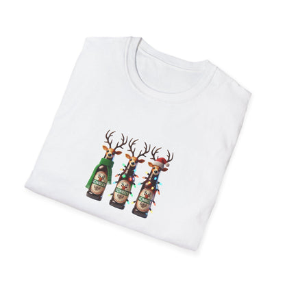 Reinbeer: 'Tis the Season to be Drinking! 🍻🦌🎄 - Unisex Softstyle T-shirt - Whippie's