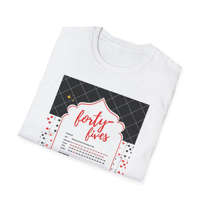 Forty-Fives Card Rankings - Black Background - Unisex T-Shirt - Whippie's