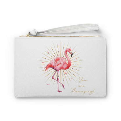You Are Flamazing Flamingo Clutch Bag - Personalizable - Whippie's