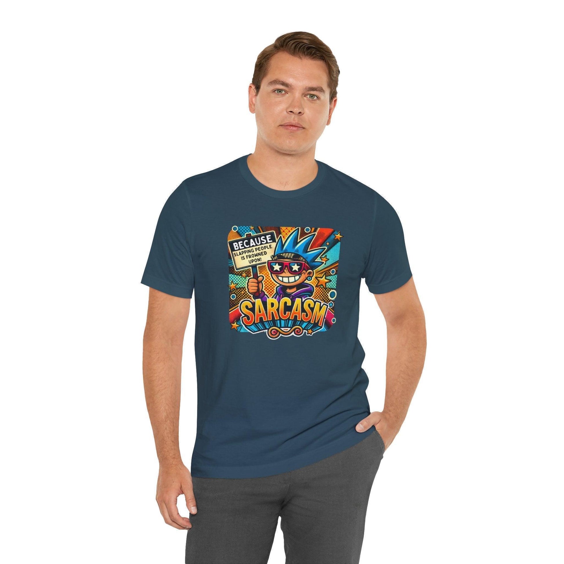 🎭 Sarcasm: It's Better Than Slapping 😉 Unisex Jersey Tee ✨ - Whippie's