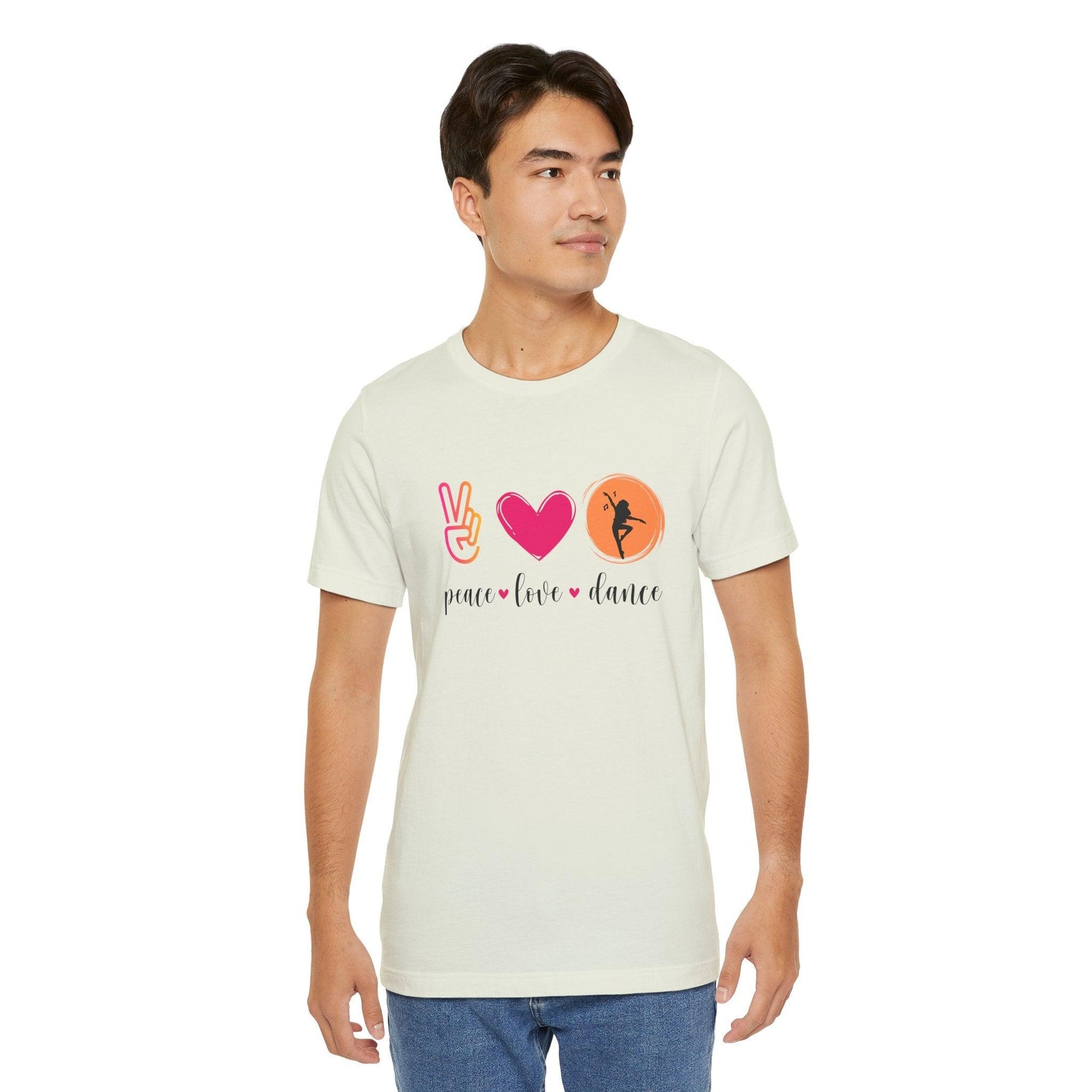 Peace, Love & Dance Unisex Jersey Tee - ✌️❤️💃 Express Yourself Through Movement! 💃❤️✌️ - Whippie's