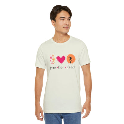 Peace, Love & Dance Unisex Jersey Tee - ✌️❤️💃 Express Yourself Through Movement! 💃❤️✌️ - Whippie's